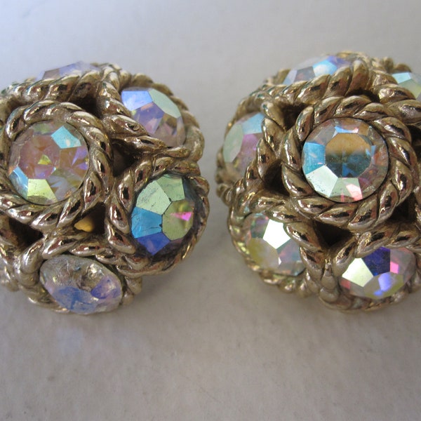 Sarah Coventry DANCING MAGIC AB Earrings Circa 1960s