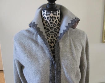 SKIRT & SWEATER Combo Gray Tweed  2 Pc Chic 1960s