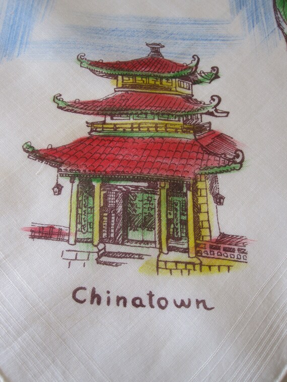 SAN FRANCISCO LINEN Souvenir Handkerchief Hand Ro… - image 3