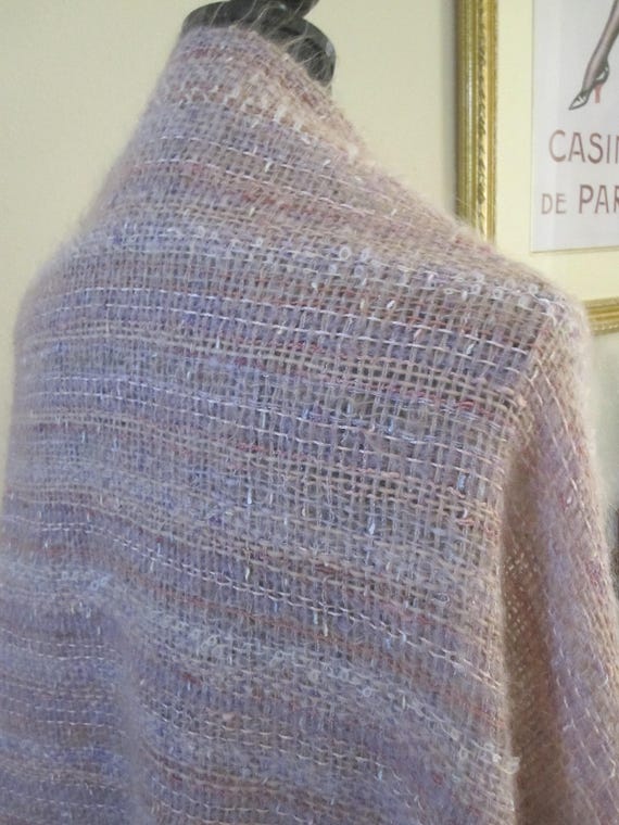 HAND LOOMED WOOL Fringed Wrap - image 8