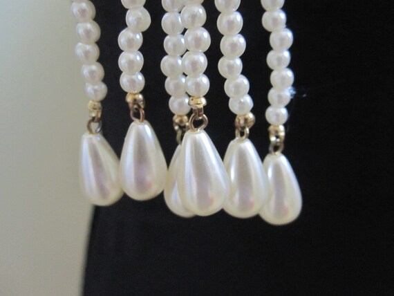 FAUX PEARL FLAPPER Art Deco Seed Bead Necklace - image 4