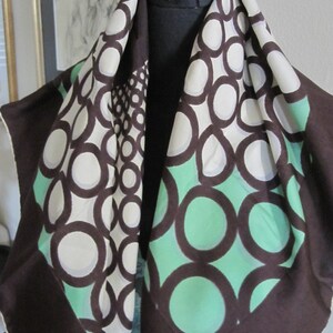 BROWN & GREEN CIRCLES Hand Rolled Scarf