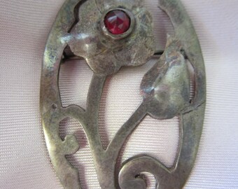 Broche de plata esterlina Art Nouveau