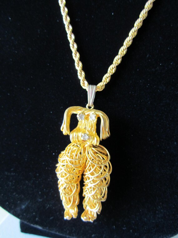 Spaghetti WIRE DOG Pendant MONET Necklace