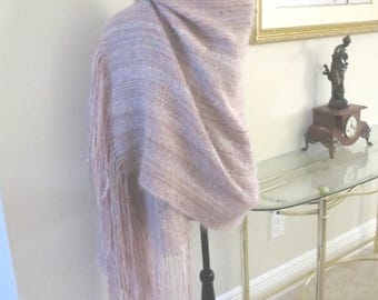HAND LOOMED WOOL Fringed Wrap
