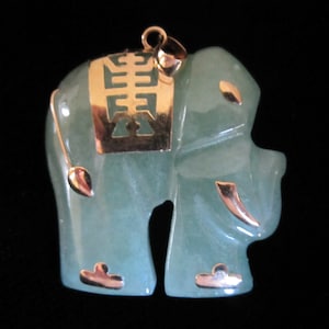 CARVED JADE 14KT CHARM with Bale