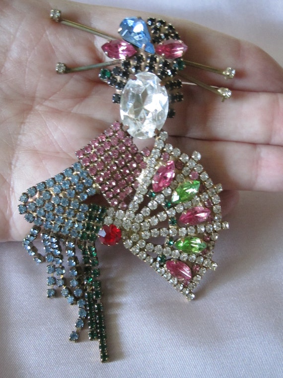 FIGURAL RHINESTONE GEISHA Brooch - image 2