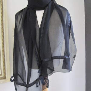 BLACK RIBBONED SHAWL