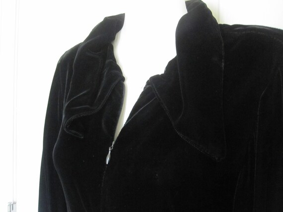 BLACK VELOUR JUMPSUIT 100% Rayon - image 5