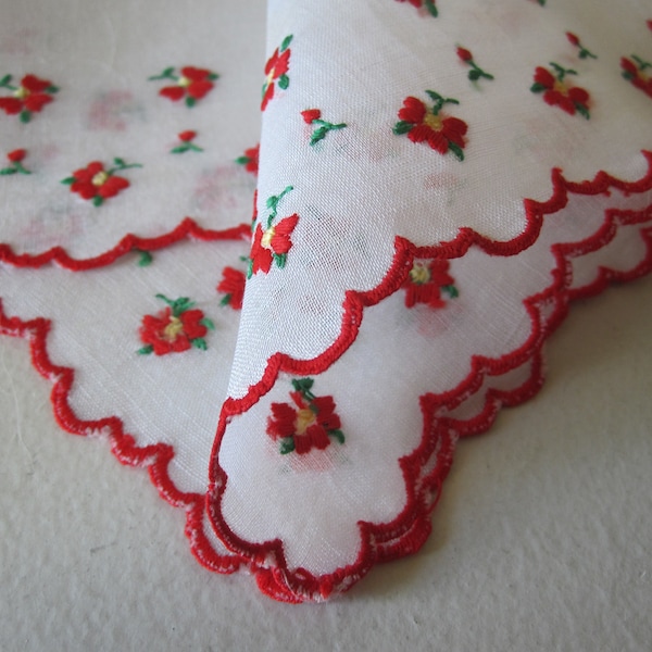 RED FLOWER GARDEN Handkerchief