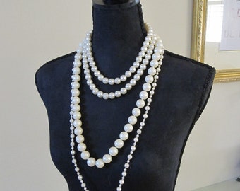MULITPLE PEARL NECKLACES  Chic Look