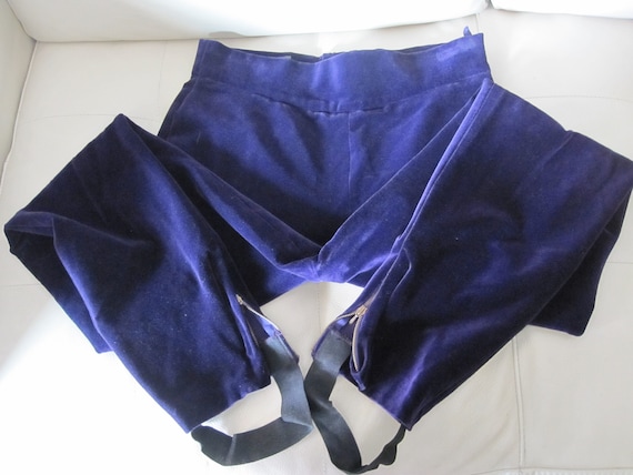 PURPLE VELVET STRETCH Stirrup Pants 1960's