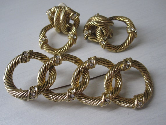 DOORKNOCKER RHINESTONE Earrings & Brooch Demi PARU