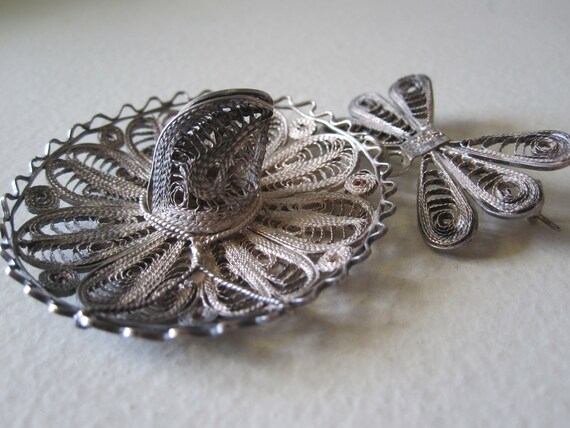 MEXICAN SILVER SOMBRERO Brooch Circa 1930s - image 5