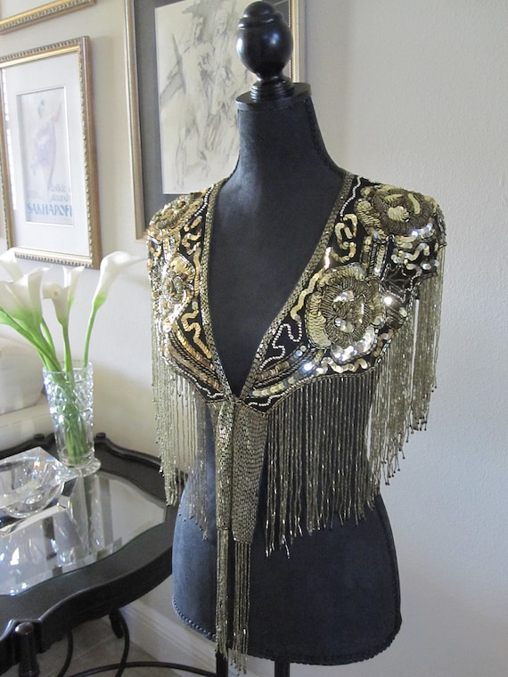 Gold SEQUIN WRAP/COLLAR - image 1