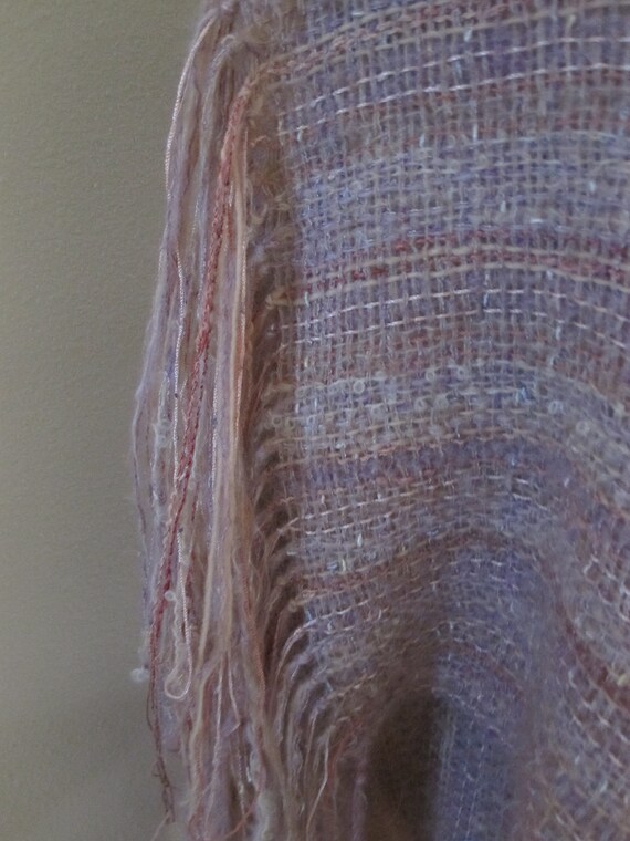 HAND LOOMED WOOL Fringed Wrap - image 5