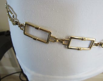 Vintage ESCADA Gold Tone Diamond Chain Link Belt - Etsy display picture 1