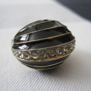 KENNETH LANE Anello Strass smalto NERO