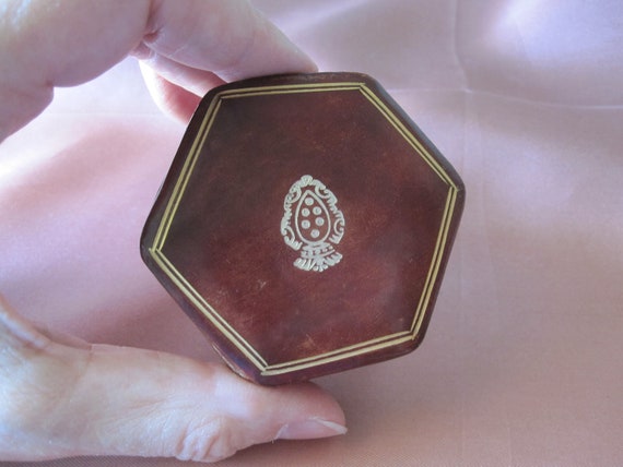 ITALIAN LEATHER HEXAGON Trinket Box - image 2