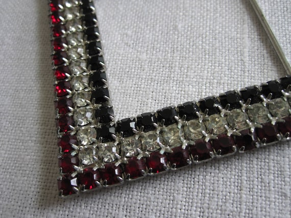 HUGE RHINESTONE Belt BUCKLE 1940s - image 1