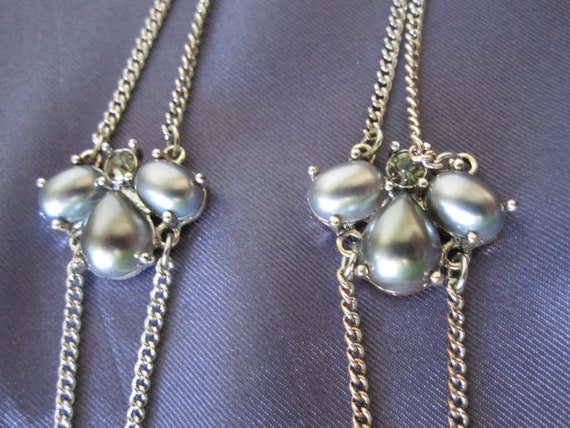MONET SILVER PEARL Bee Necklace - image 1