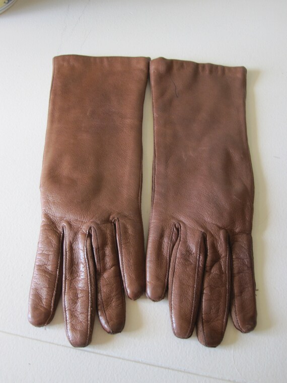 TOFFEE LEATHER LUXURY Gloves Size 6 - image 6