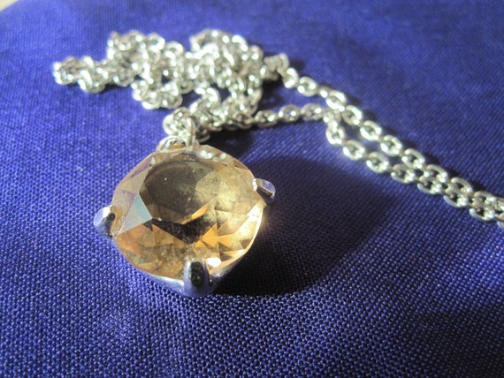 CITRINE GLASS Pendant  Necklace - image 1