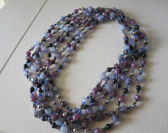 LAVENDER 3 STRAND BEADED Necklace
