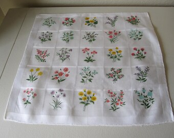 Lenço de LINHO FLORAL BLOCK