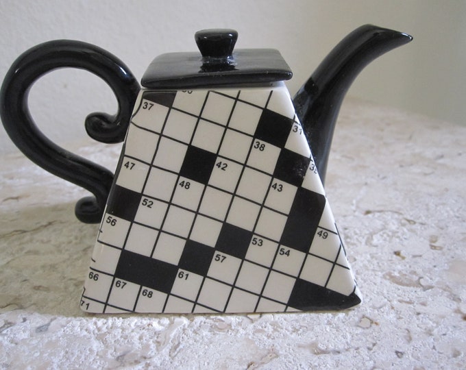 FITRZ & FLOYD CROSSWORD Puzzle Miniature Teapot Etsy