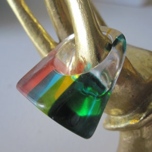 RAINBOW ACRYLIC DOME Ring