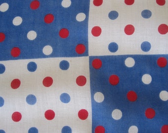 1960s POLKA DOT Red White & Blue Handkerchief - Etsy