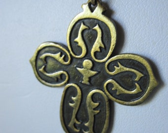 UNUSUAL CROSS PENDANT  Black and Gold