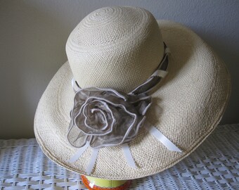 RARE Emporio Armani Straw Hat W/ Leather Strap NWOT - Etsy display picture 1