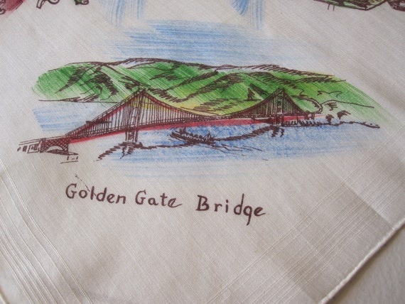 SAN FRANCISCO LINEN Souvenir Handkerchief Hand Ro… - image 5