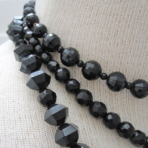 MULITPLE BLACK FACETED  Plastic Necklaces