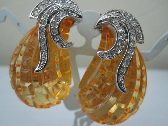 KENNETH JAY LANE Signed Designer Clip Earrings - image 3