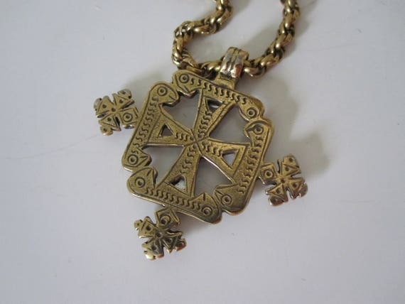 MUSEUM REPLICA BYZANTINE Gold Turquoise Rhineston… - image 5