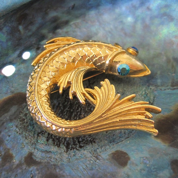 MONET KOI RHINESTONE Fish Brooch