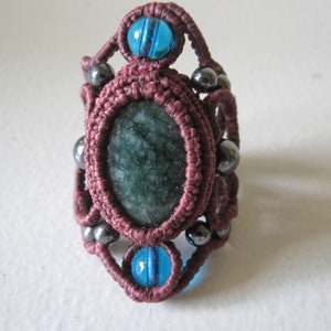 MACRAME GEMSTONE RING Size 7