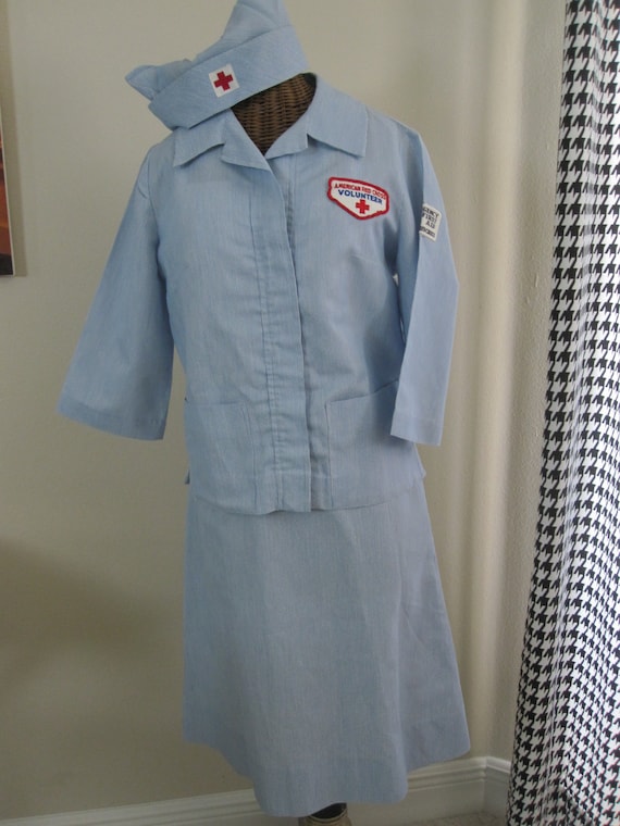 RED CROSS VOLUNTEER Uniform Circa 1960s Authentic Gem