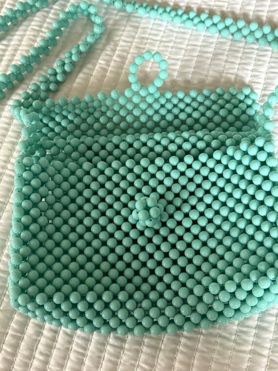 AQUA BEADED HANDBAG View 3