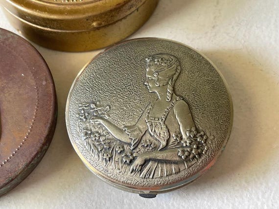 7 French POWDER ROUGE PERFUME Antique Tins