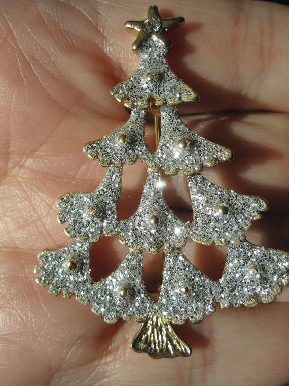 GLITTER CHRISTMAS TREE Brooch - image 1