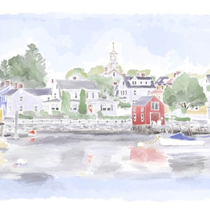 Portsmouth, NH - The Red Boathouse - Landscape - Original Artwork - Art Print