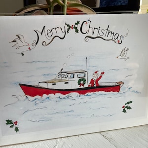 Merry Christmas - Coastal Christmas - 5x7 Card - Blank Inside - Comes with White Envelope