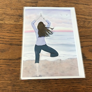 Tree Pose - Blank Greeting Cards - 5x7 - Cards for the Yoga Lover - Choose from Single, Set of 4, or Set of 8