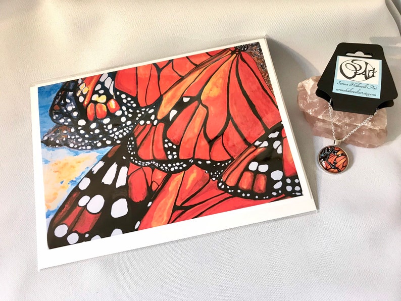 Butterfly Lover Gift Set Monarch Pendant Necklace and Fine Etsy
