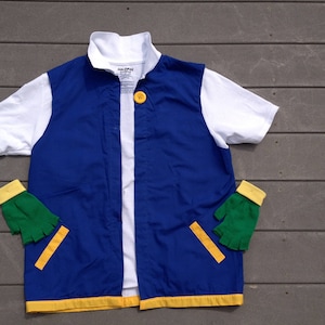 POKEMON-trainer voor volwassenen, 2 stuks - ASH Ketchum-kostuum / cosplayset met jasje en handschoenen ~~Small Medium Large XLG, 2X, 3X, 4X