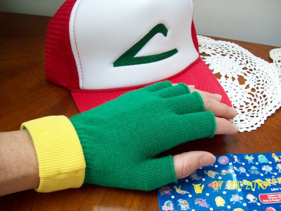 ポケモン サトシ トレーナー 帽子＆手袋セット - メッシュスタイルの